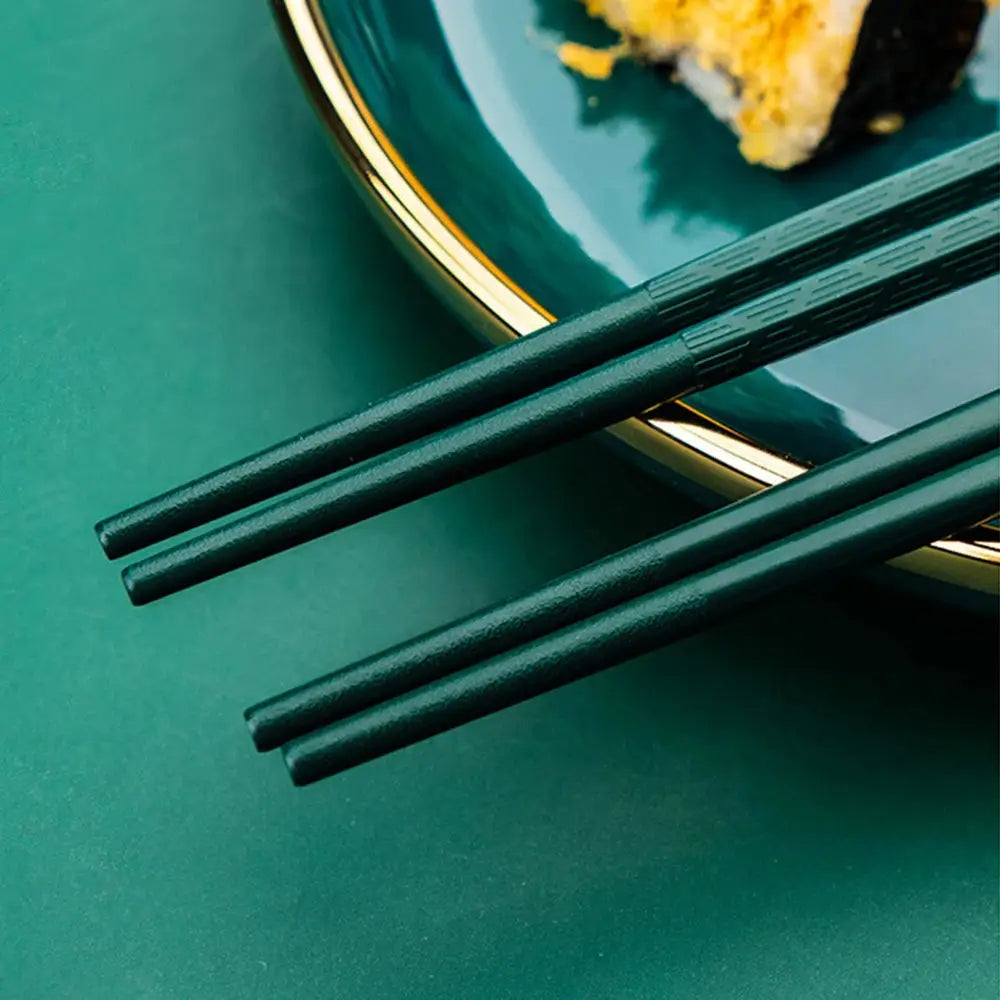 Baguettes Chinoise Acier 5 Paires - Le Packet  Ethnique déco