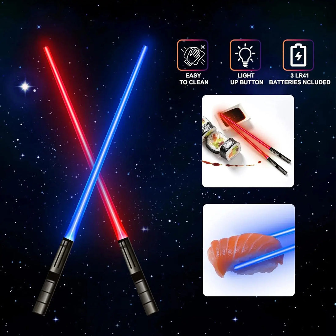 Baguettes Chinoises lumineuses à LED - Guerre des Etoiles  Ethnique déco