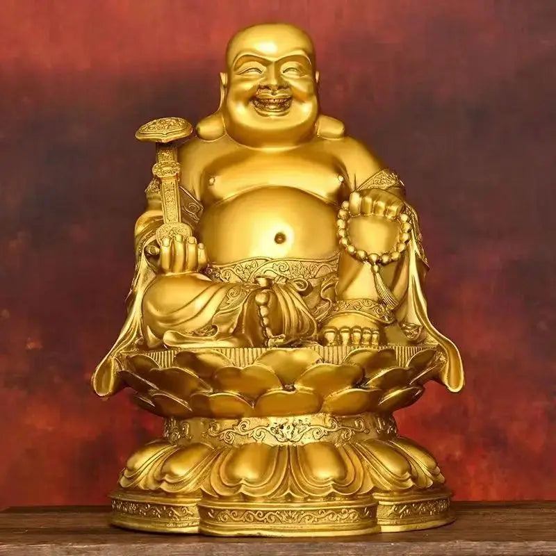 Bouddha Rieur Chinois en Cuivre - Feng  Ethnique déco