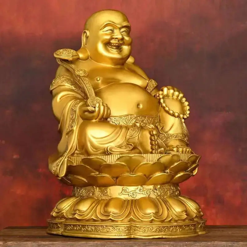 Bouddha Rieur Chinois en Cuivre - Feng  Ethnique déco