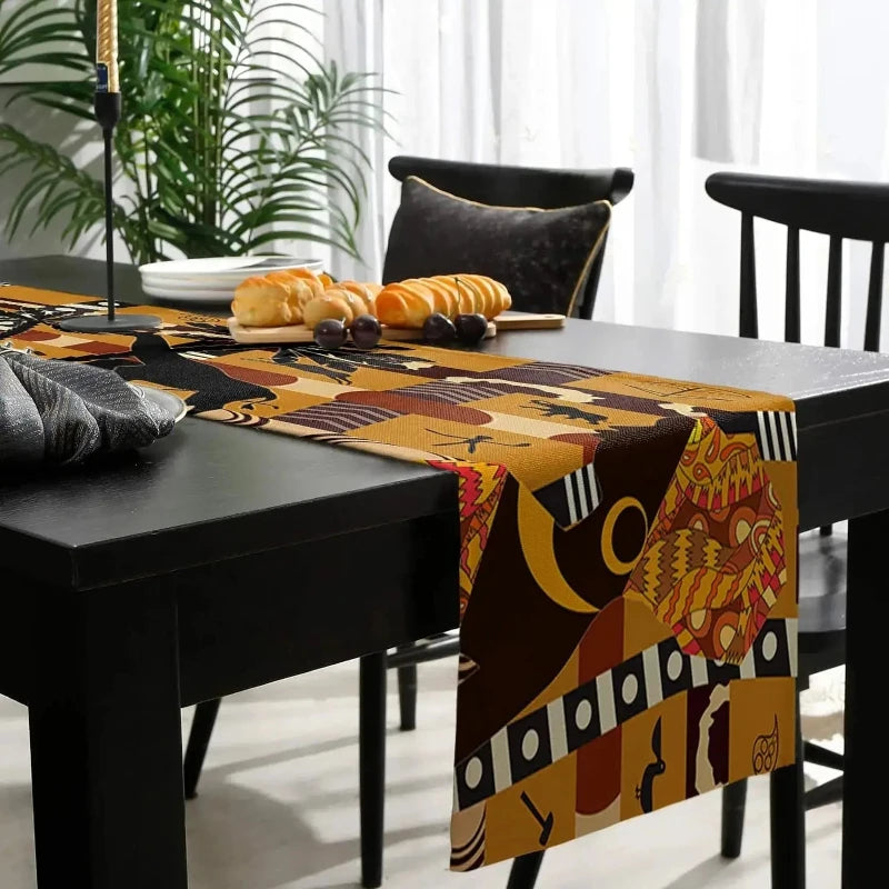 Chemin de Table - Afrique Noir  Ethnique déco