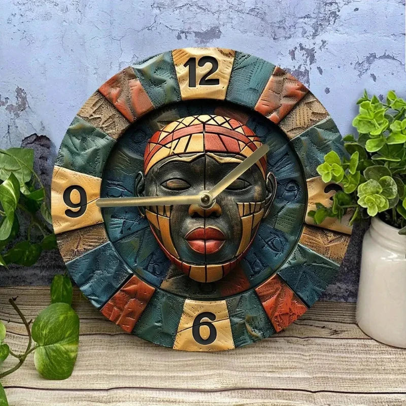 Horloge Masque Africain - Art  Ethnique déco