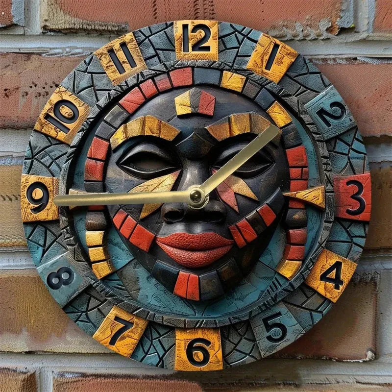 Horloge Masque Africain - L'air du Temps  Ethnique déco