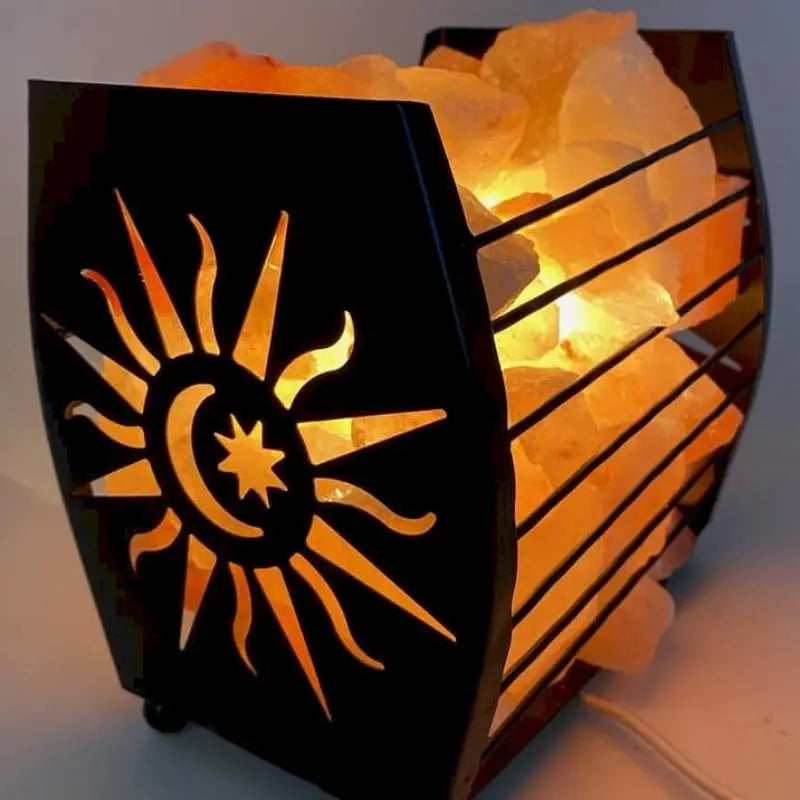 Lampe Panier de Sel - Lune Et Soleil  Ethnique déco