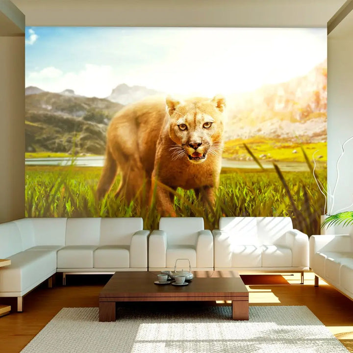 Papier Peint Animaux - Attention Puma  Ethnique déco