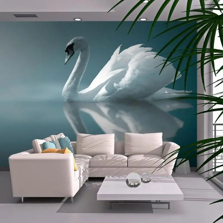 Papier Peint Animaux - Cygne Blanc  Ethnique déco