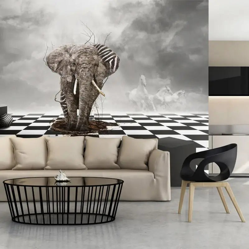 Papier Peint Animaux - Éléphant Roi  Ethnique déco
