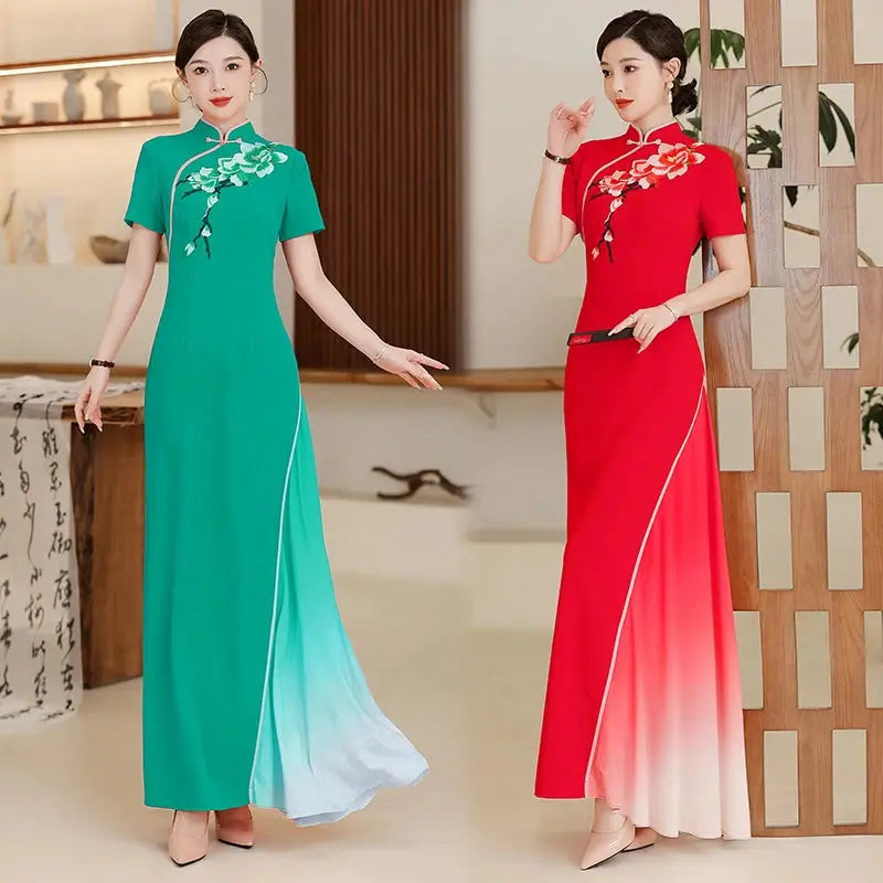 Robe Chinoise -  Cheongsam Traditionnel  Ethnique déco