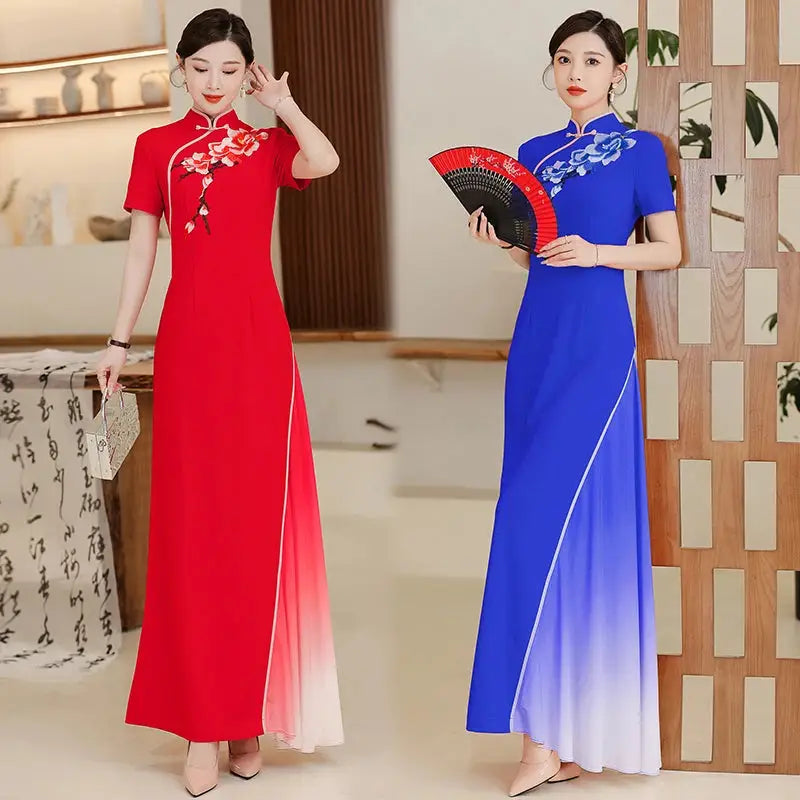 Robe Chinoise -  Cheongsam Traditionnel  Ethnique déco