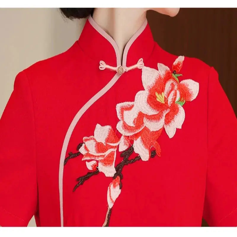 Robe Chinoise -  Cheongsam Traditionnel  Ethnique déco