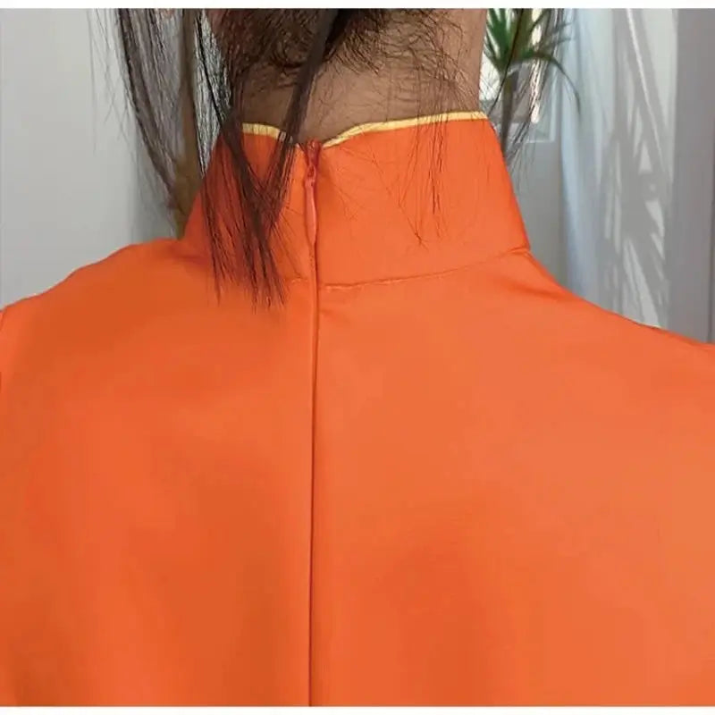 Robe Chinoise - Qipao Elégance Orangée  Ethnique déco