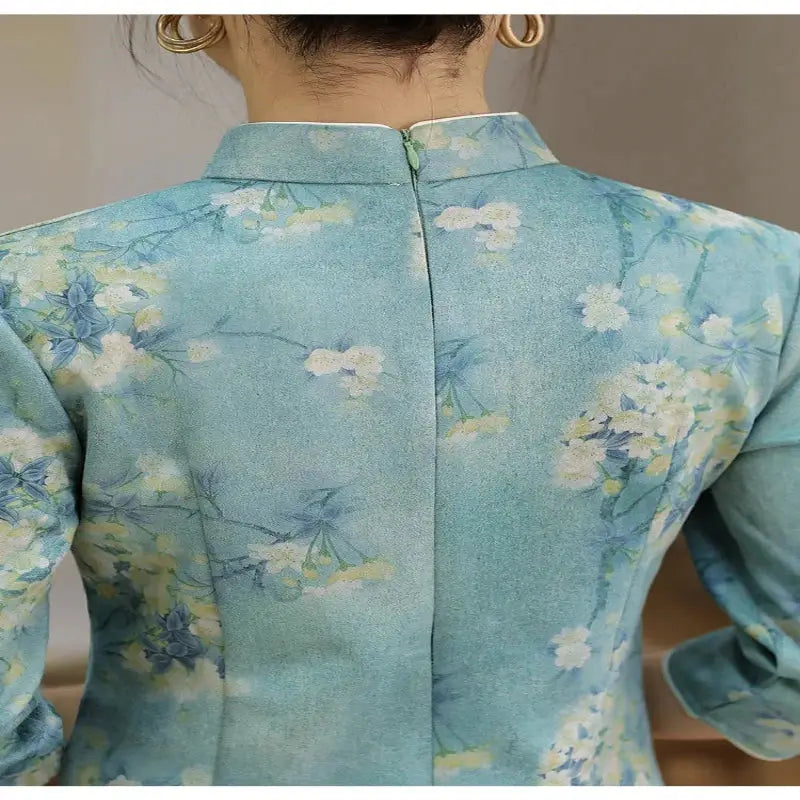 Robe Chinoise - Qipao Fleur de Cerisier  Ethnique déco