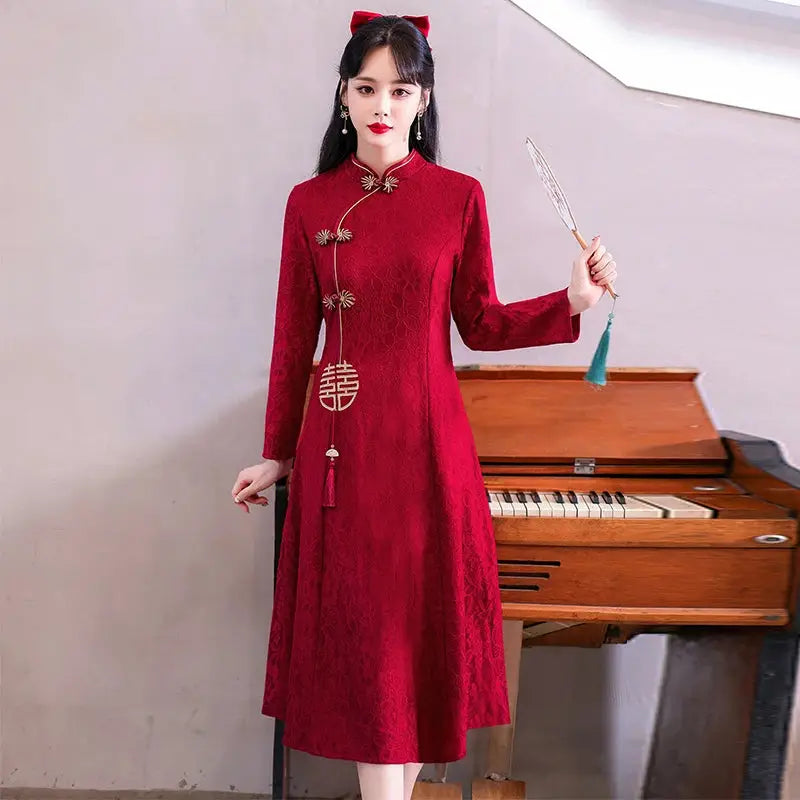 Robe Chinoise - Qipao Rouge  Ethnique déco