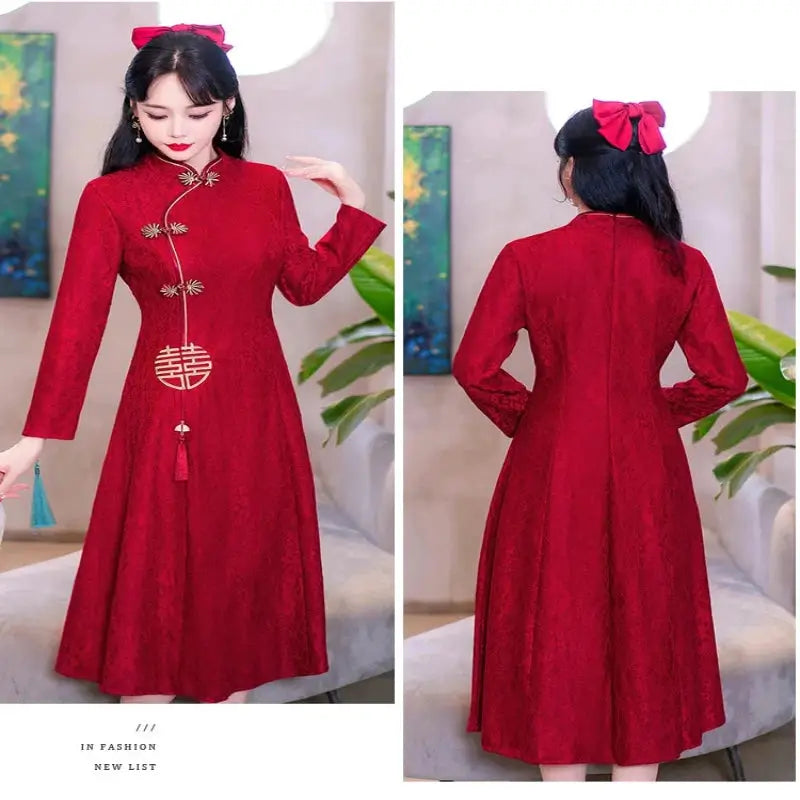 Robe Chinoise - Qipao Rouge  Ethnique déco