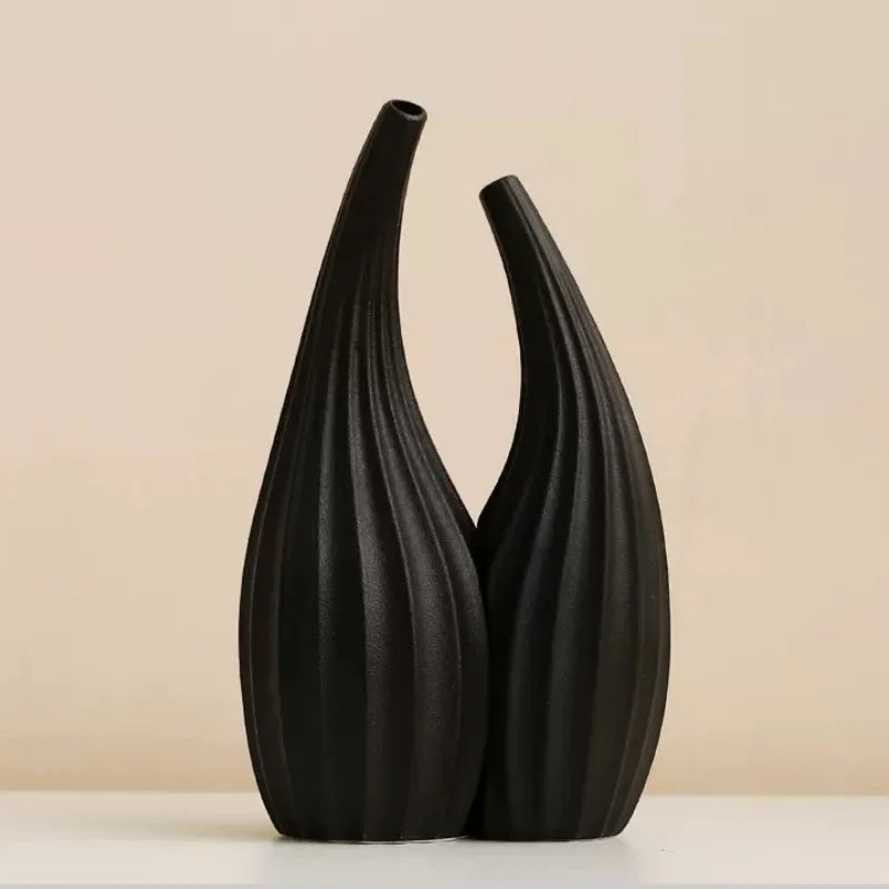 Vase Scandinave - Duo Blanc et Noir  Ethnique déco