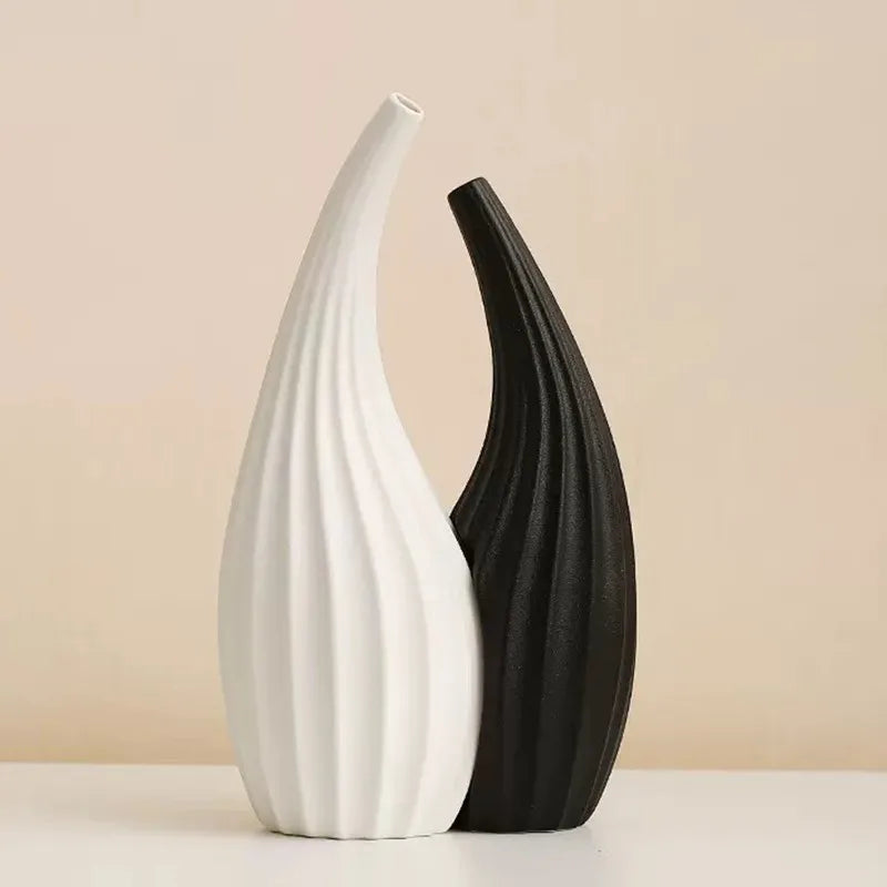 Vase Scandinave - Duo Blanc et Noir  Ethnique déco