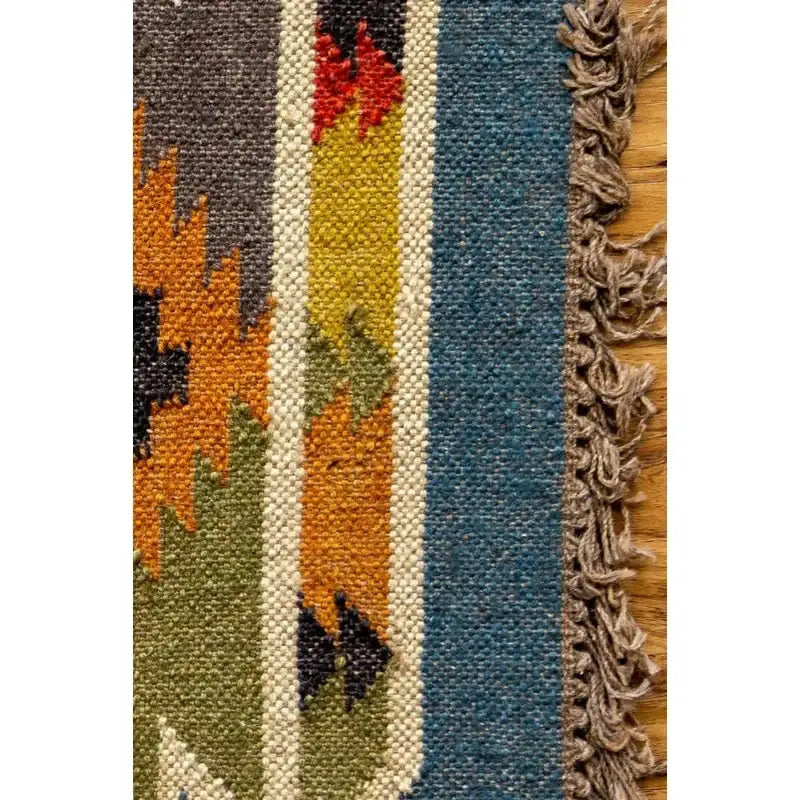 Tapis Marocain - Kilim Vintage tissé main  Ethnique déco